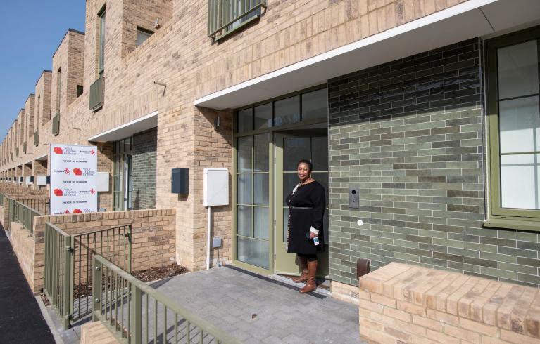 A Londoner at the door of their Enfield Affordable Housing