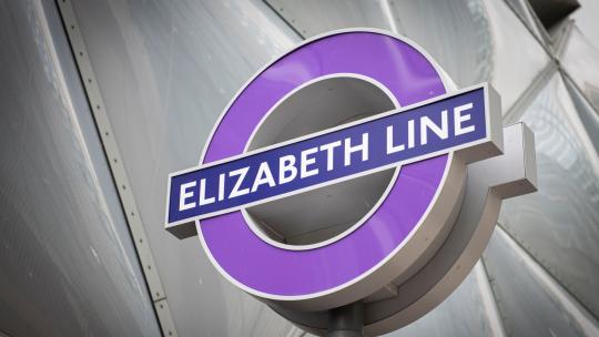 Elizabeth Line sign at Canary Wharf Station