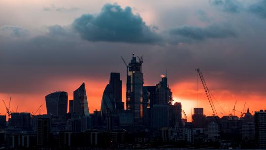 London skyline at evening