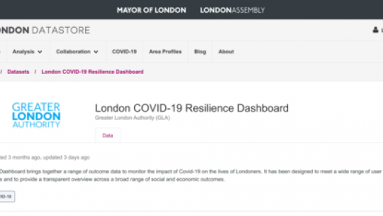 London resilience map screenshot