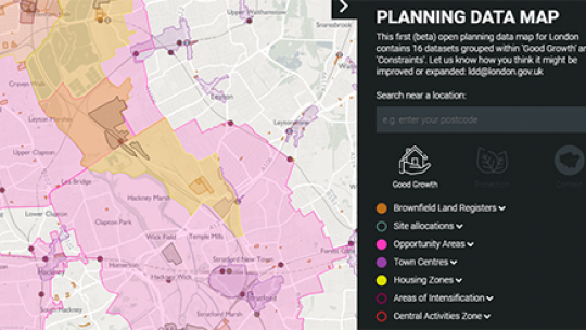Planning data map screenshot
